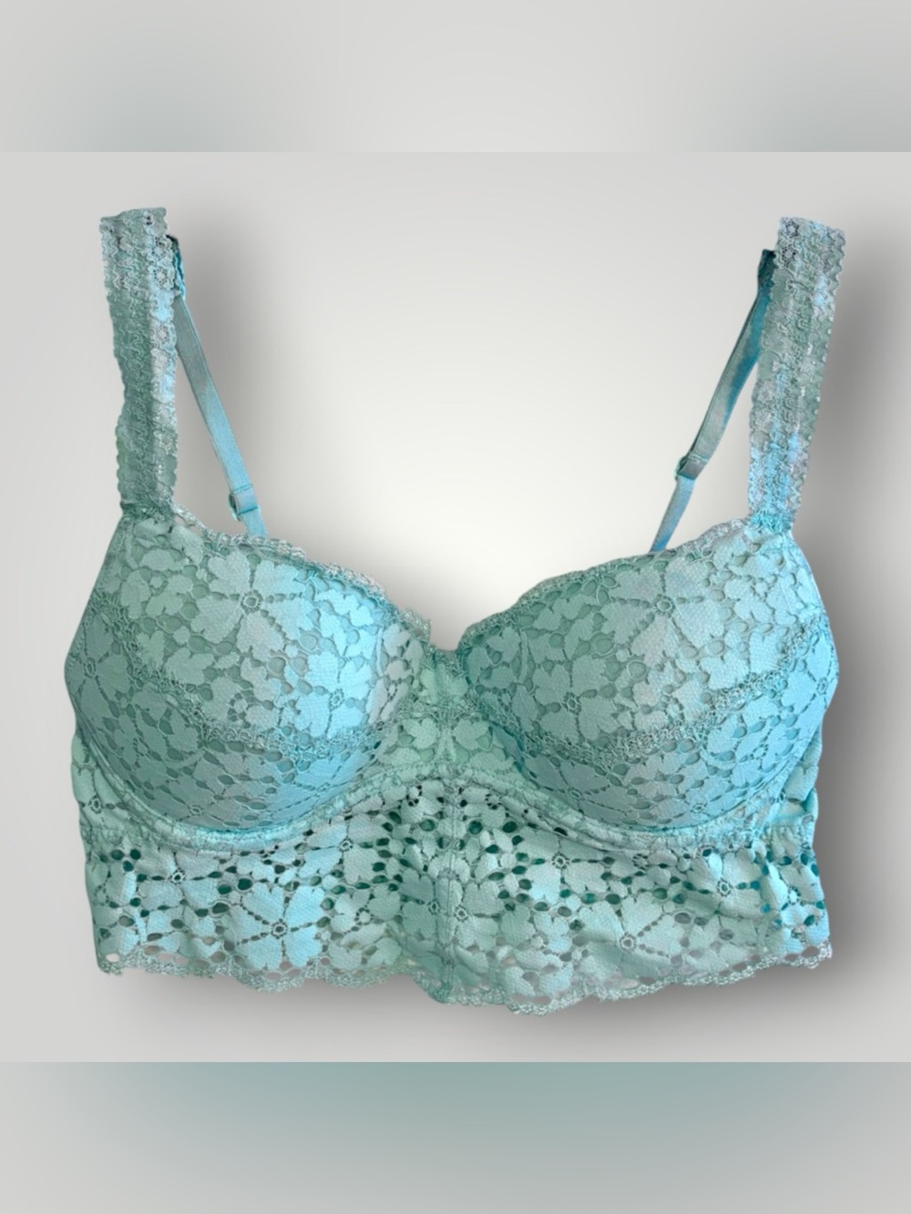 PINK Longline lace Bra Size S Padded Underwire Adjustable Straps Pullover Comfy.